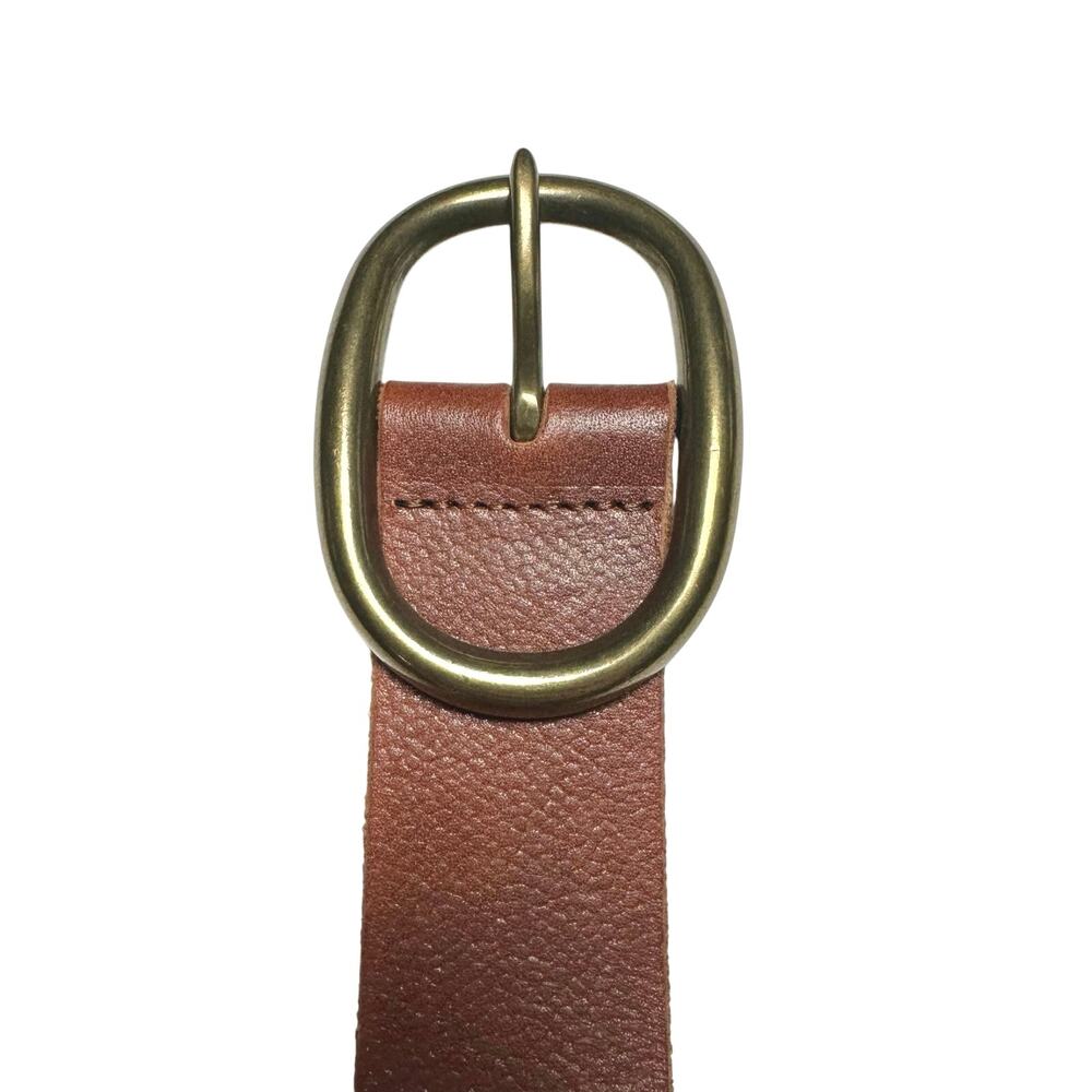 Lucky Brand | Women | Braided Walnut Interlock Brass Buckle Leather Belt | Large - Picture 7 of 8